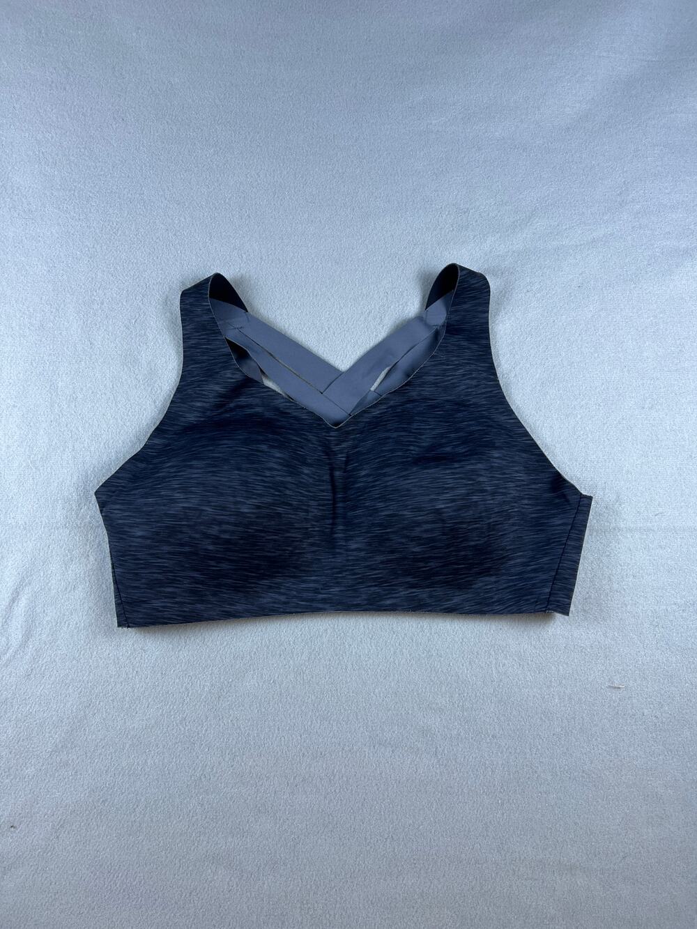 Lululemon Enlite Bra 38D Black Heathered High Support Criss-crossback Sports Bra